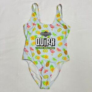 Shinesty Quirk Hard Seltzer One Piece Swimsuit Tropical Fruit Flamingo sz Small